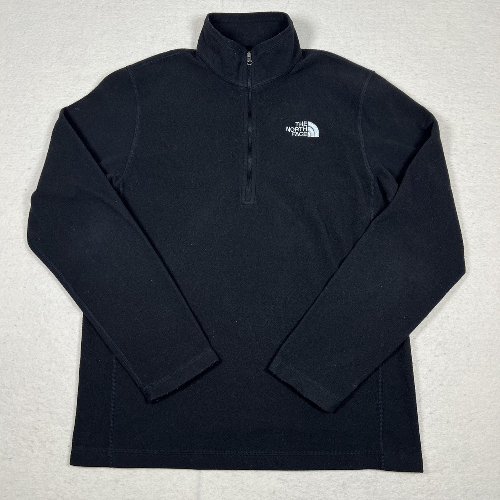 The North Face Quarter Zip Sweatshirt Mens‎ Small Black Fleece Pullover Logo - Picture 2 of 9
